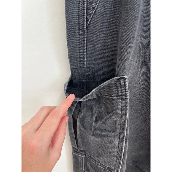 Snacks! By MOTHER The Munchie Ankle Barrel Slouchy Utility Jeans Black - Size 27 - Picture 9 of 12